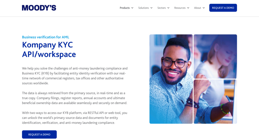 Moody's (Kompany) KYB provider screenshot