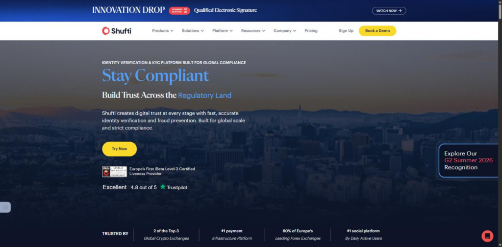 Shufti Pro business verification platform screenshot