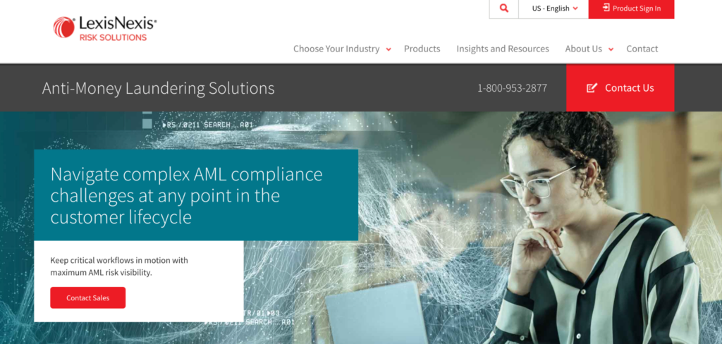 LexisNexis Bridger Insight XG AML software screenshot