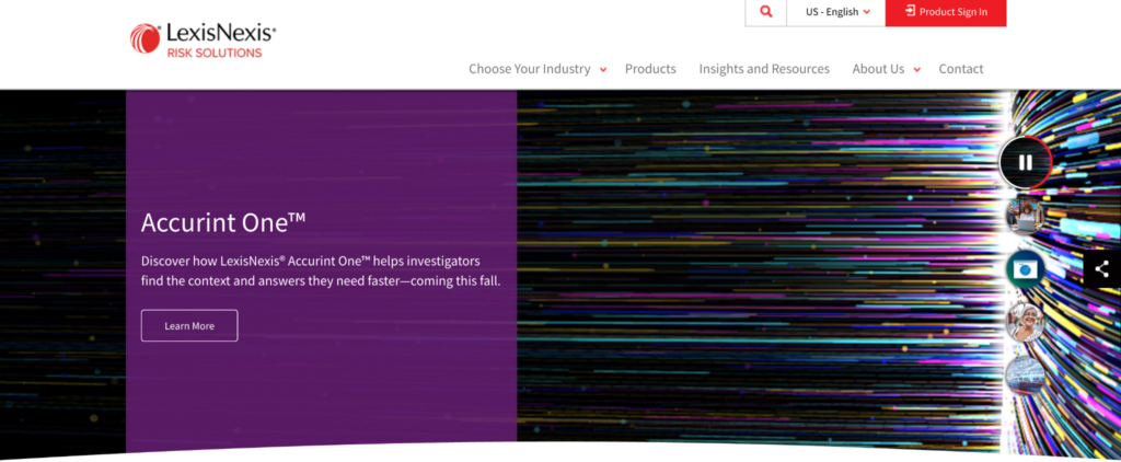 LexisNexis Risk Solutions KYB provider screenshot