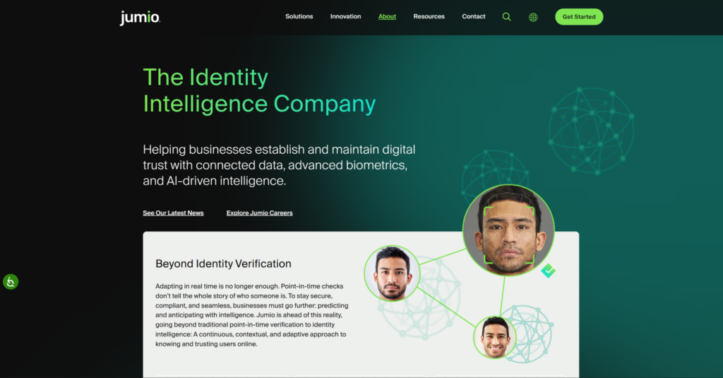 Jumio business verification platform screenshot