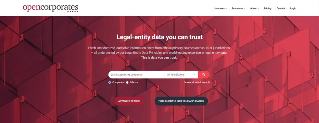 OpenCorporates screenshot