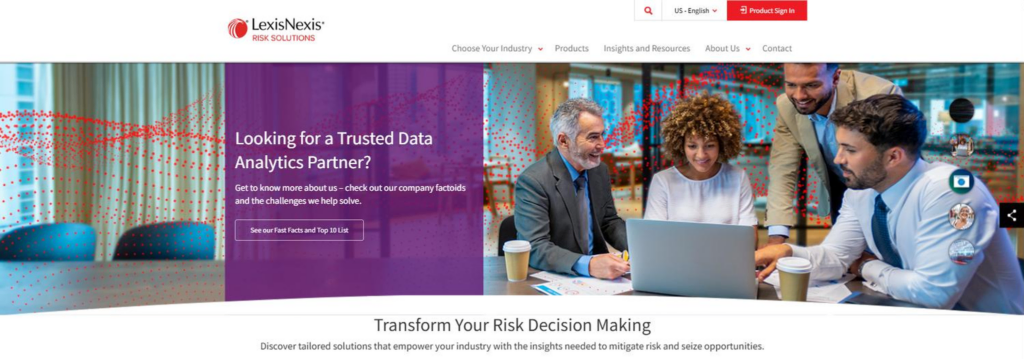 LexisNexis Risk Solutions screenshot
