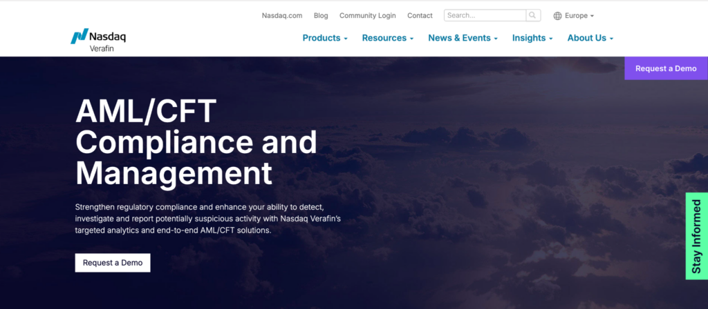 Nasdaq Verafin AML software screenshot